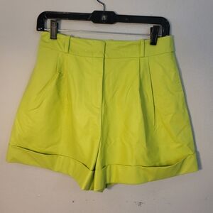 The Bar High Waist Neon Green Women's Shorts